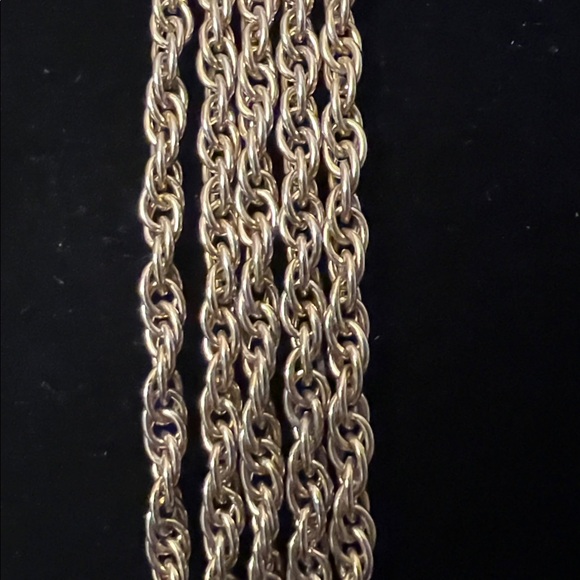 Elegant 5 Strand Gold Rope Chain Necklace 12” Drop - Picture 2 of 6